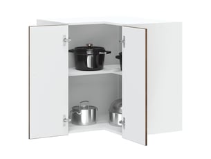 Meuble de rangement, armoire murale d'angle de cuisine kalmar chêne fumé