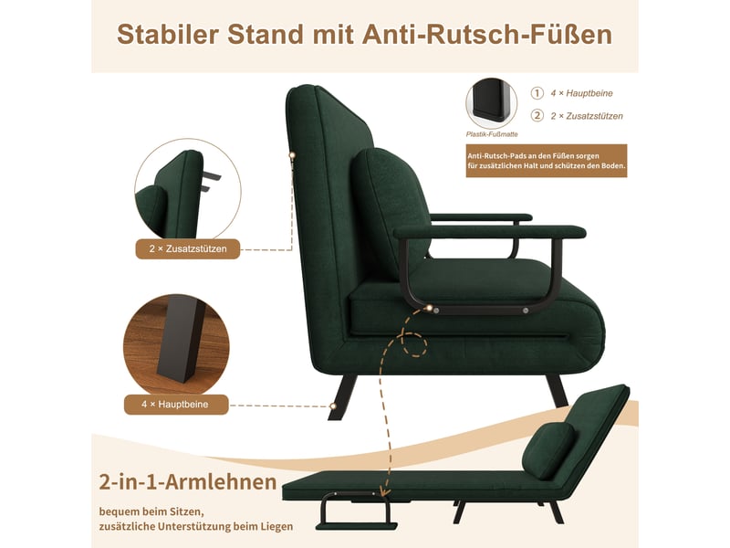  Fauteuil de relaxation 185 cm fonction lit, dossier 5 positions  - Conforama C