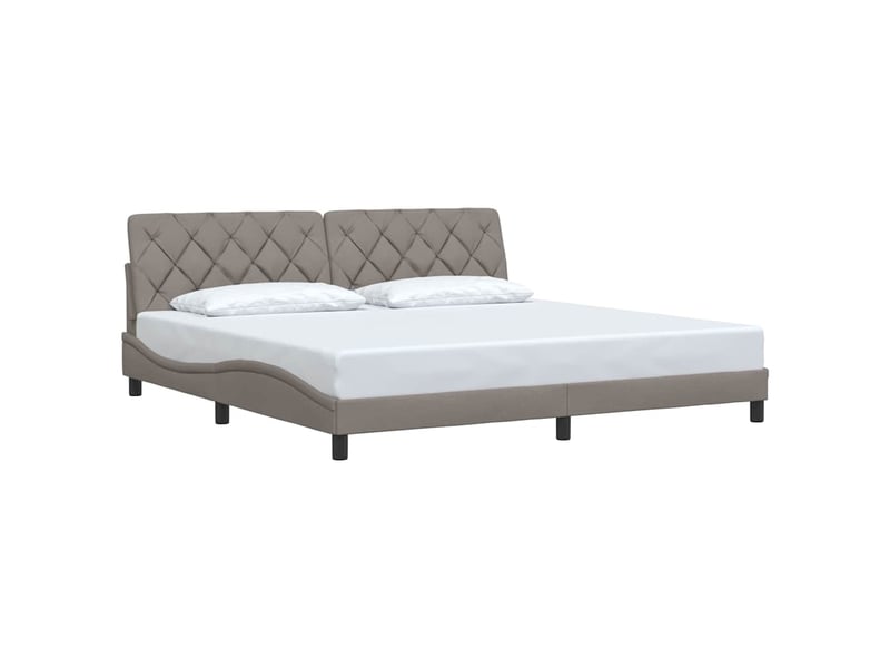  Lit double- lit adulte -  cadre de lit sans matelas taupe 200x200 cm tissu  - Conforama B