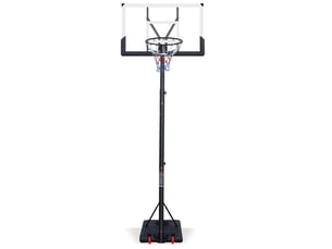 Panier de basket extérieur 112x90x304,8 cm réglable à roulettes métal noir et blanc