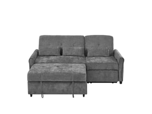Canapé droit convertible <strong></strong> <strong>OMNIGLINT TRADING LTD</strong> 3 places Tissu gris