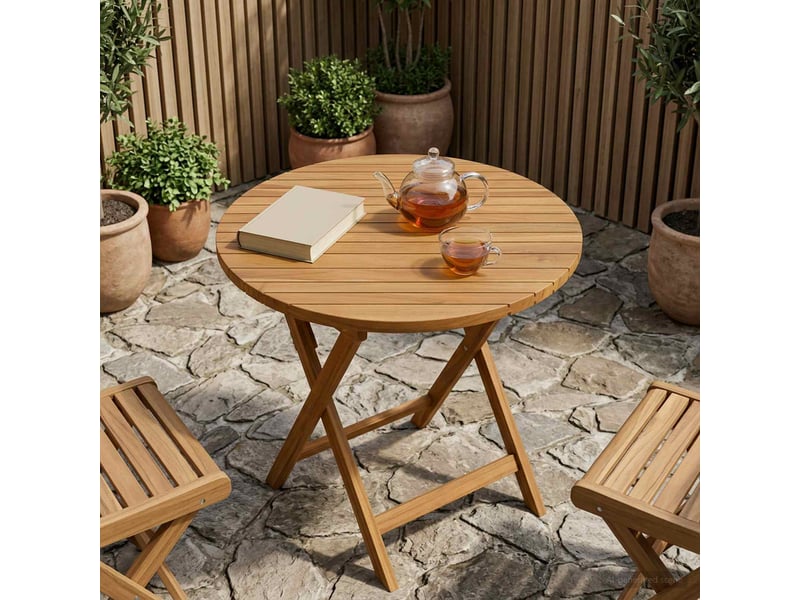  Vidaxl plateau de table ø 70 x 3,5 rond bois de teck massif naturel  - Conforama B