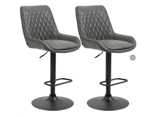 tabouret de bar assise réglable en hauteur <strong>STILVORA</strong> - gris hauteur d'assise 63 cm vendu Par paire