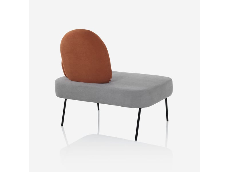 Canapé d'angle rembourré avec dossier et accoudoirs en tissu kiki - orange  - Conforama C