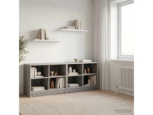 Armoire de lit 2 pièces sonoma gris 66x33x48 cm