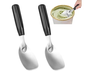 2pcs pelle à glace plate, acier inoxydable cuillère à glace robuste avec manche antidérapant pour servir des desserts durs ou crémeux