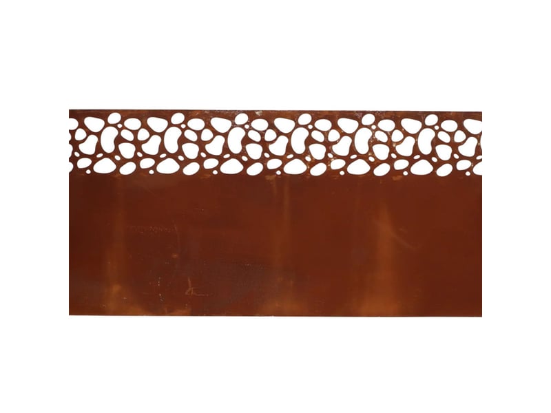 Lot de 4 bordures de 4,8m soit 19,2 mètres linéaires de bordures mouchées rouillées - métal marron - 1920 x h 20 cm  - Conforama C