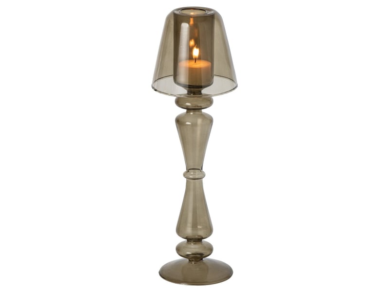  Photophore lampe en verre silje 31cm vert olive  - Conforama B