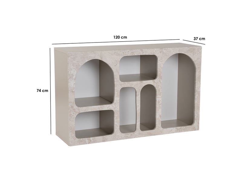  Buffet arsenioiu, meuble 6 étagères, 120x37x74h cm beige marbre Arsenioiu - Conforama C