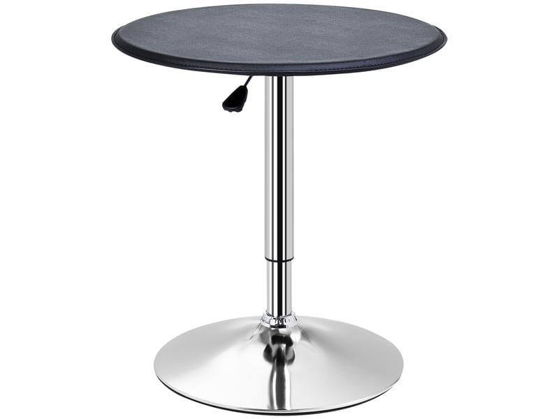  Table de jardin bistrot réglable et pivotante pour cuisine en bois et similicuir noir  - Conforama A