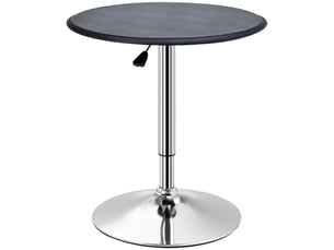 Table de jardin bistrot réglable et pivotante pour cuisine en bois et similicuir noir
