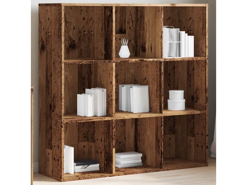  Bibliothèque, armoire à livres vieux bois 98x29x97,5 cm  - Conforama D