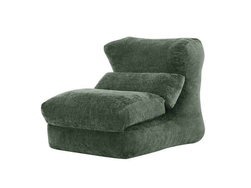  Fauteuil relax convertible 1 place en chenille et mousse, design contemporain, chaise longue pour salon et chambre  - Conforama A