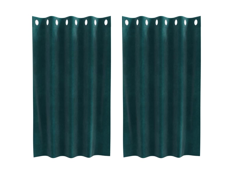  Lot de 2 rideaux, rideaux de fenêtre vert foncé 140 x 140 cm velours cf44119  - Conforama A
