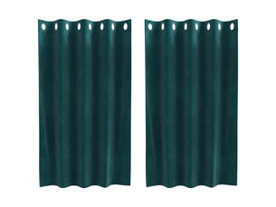 Lot de 2 rideaux, rideaux de fenêtre vert foncé 140 x 140 cm velours cf44119