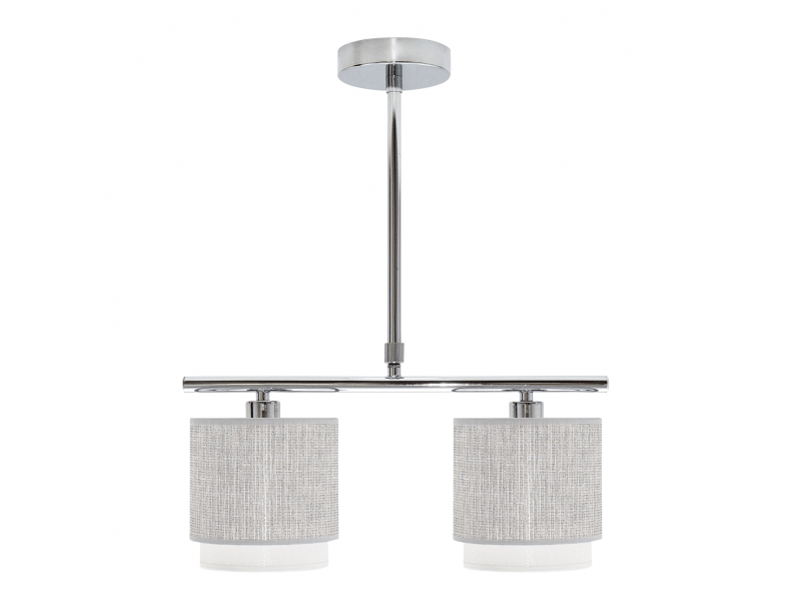  Lampe de plafond fabrilamp kenya grisblanc 2 x e14 hauteur réglable 50-70 cm 40x14 cm 111052028 - Conforama A