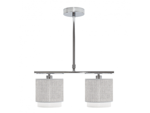 Lampe de plafond fabrilamp kenya grisblanc 2 x e14 hauteur réglable 50-70 cm 40x14 cm