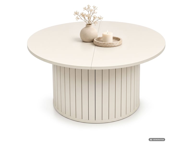 Table basse nubo cachemire 80 cm ronde cannelée avec rangement 80x80x45 cm NUBO - Conforama A