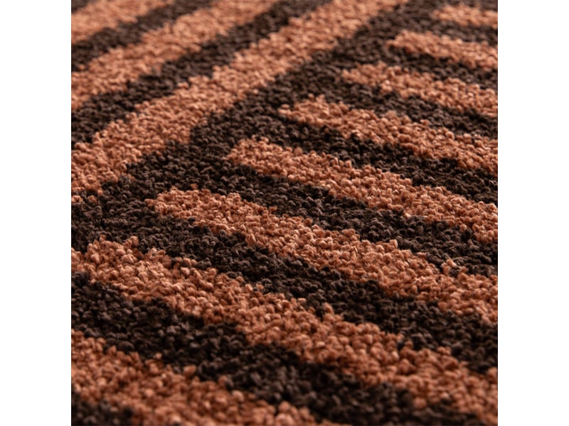 Tapis intérieur rayures marron et terracotta 120 x 170cm - telya  - Conforama E