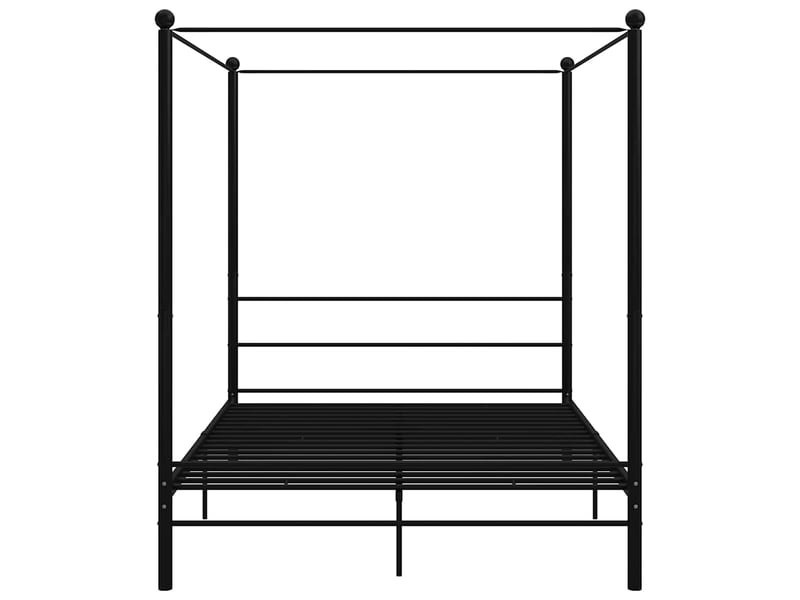  Lit double- lit adulte -  cadre de lit à baldaquin sans matelas noir 160x200 cm métal  - Conforama B