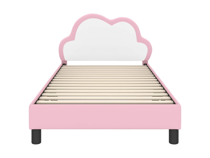  Cadre de lit pour enfants - lit jeune avec tête de lit rose 90 x 190 cm pu  - Conforama E