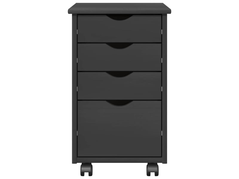  Caisson roulant de bureau avec roue gris 34 x 39 x 56 cm pin massif  - Conforama E