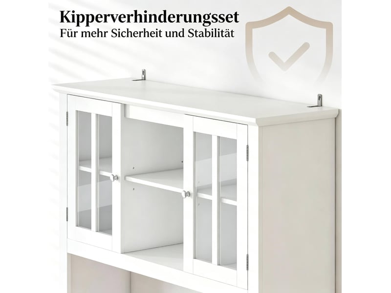 Buffet de cuisine 4 portes, 3 tiroirs, casier à bouteilles et éclairage led à 16 couleurs 100 × 39,5 × 180 cm - Conforama E