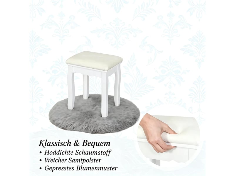  Tabouret à chaussures, tabouret de piano, tabouret de vanité chic, tabouret de dressing rembourré, tabouret de chambre (uniquement avec tabouret de 1005004887505768-1 - Conforama A