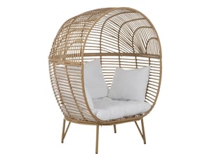 Fauteuil design ovale aciera 148cm naturel