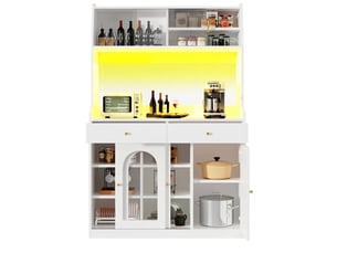 Buffet 4 porte(s) 2 tiroir(s) - 120 cm coloris blanc