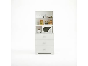 Bibliotheque coloris blanc 3 étagère(s) WISHDOR - 39.5 cm x 182.2 cm