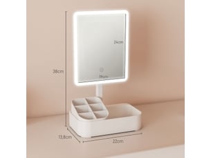 Miroir rectangulaire à poser coloris blanc <strong>MIVRAY </strong> <strong></strong> - 22 cm x 13.8 cm