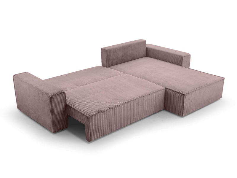 Canapé d’angle en velours côtelé cedria – 287 cm lavande CedriaMini - Conforama C