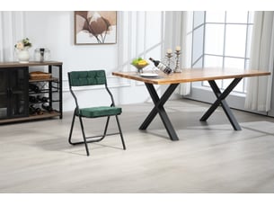 Lot de 2 chaises pliantes avec coussin vert, structure métal, pliables et pratiques, pour cuisine, bureau ou invités