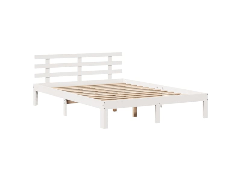  Lit double- lit adulte -  cadre de lit avec tête de lit sans matelas blanc 140x190 cm  - Conforama D