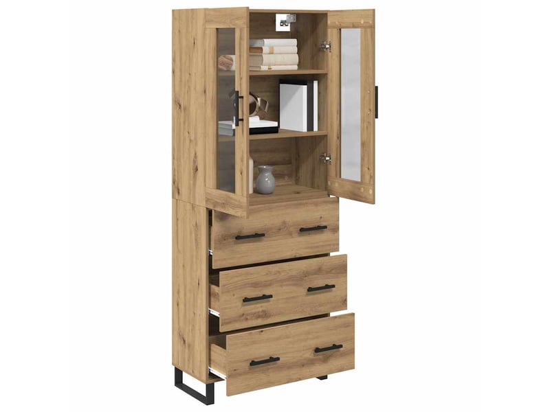  Buffet - haut armoire 2 pc chêne artisanal 69,5 x 34 x 180 cm  - Conforama C
