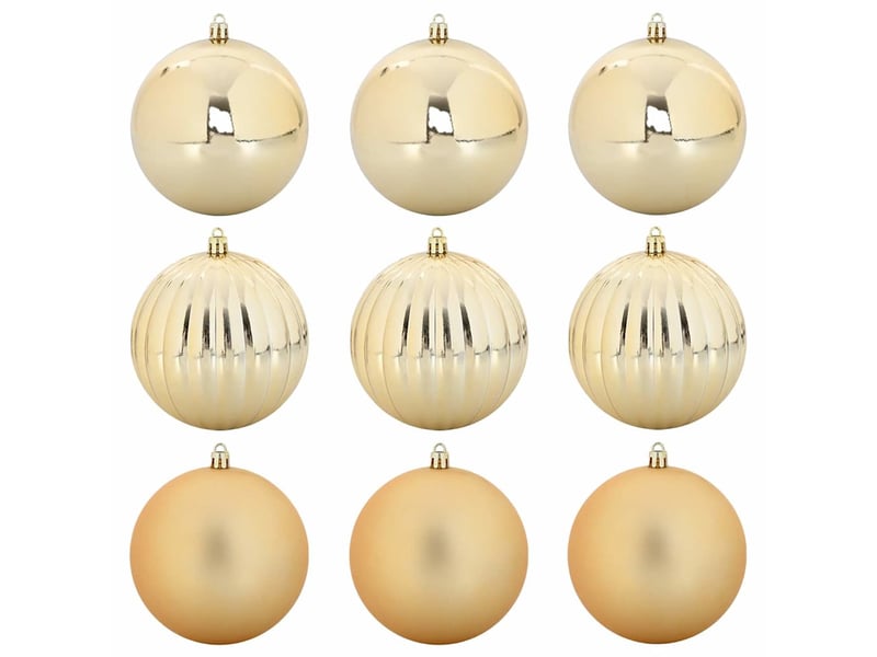  Ensemble de boules de noël xl 9 pcs doré ø 15 cm plastique  - Conforama A