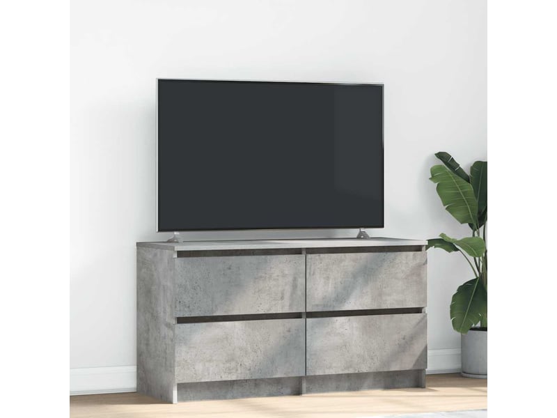  Meuble tv - banc tv - meuble de rangement gris béton 100x35x54 cm bois d'ingénierie  - Conforama B