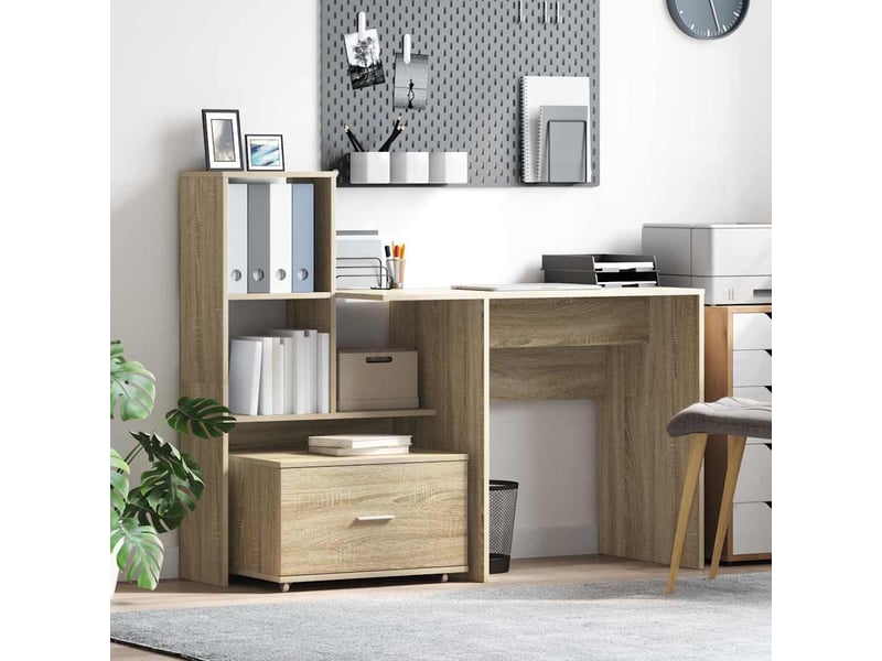  Armoire de rangement bureau, armoire à tiroirs 55 x 45 x 31 cm chêne sonoma  - Conforama B