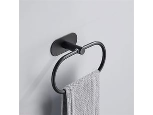 Porte-serviettes, acier inoxydable, noir, mur pour salle de bain