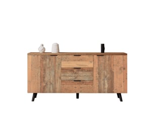 Buffet 2 porte(s) 3 tiroir(s) - 140 cm coloris marron