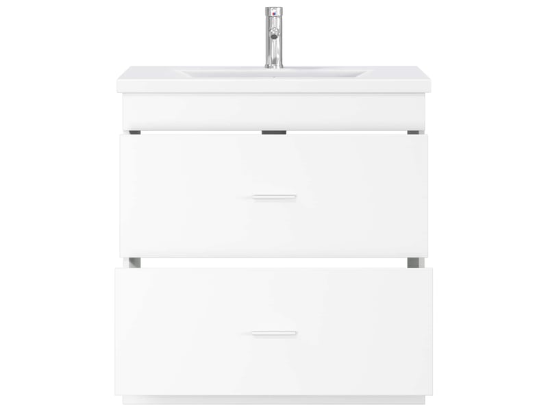 Ensemble de mobilier de salle de bain blanc 81x40x84.5 cm shl3448 - Conforama C