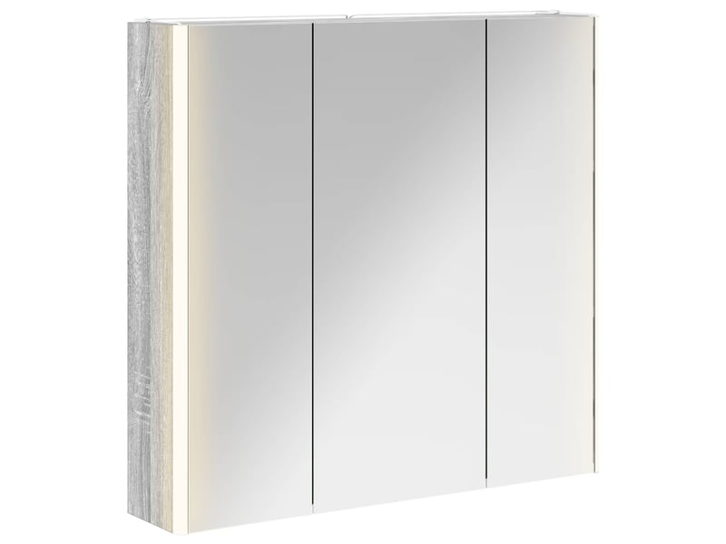 Armoire miroir salle de bain, meuble de rangement gris sonoma 73.5x15.5x70 cm - Conforama A