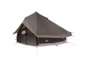 Tente tipi, tente de camping 18 personne marron gris polyester et acier