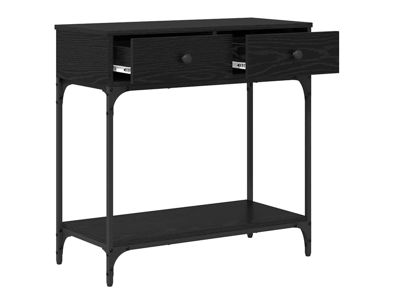  Table console - table d'appoint - table d' entrée chêne noir 75 x 34,5 x 75 cm bois d'ingénierie  - Conforama E