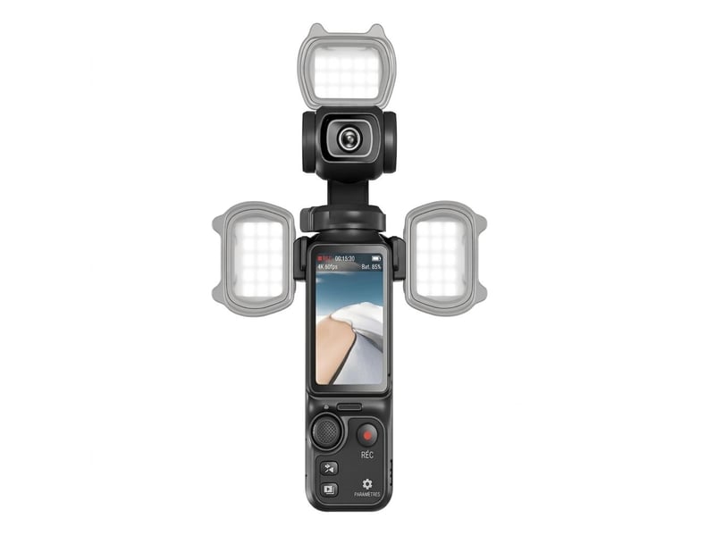  Lampe vidéo led magnétique pour dji osmo pocket 3 – mini éclairage d'appoint rechargeable 3 modes de couleur et 3 niveaux de luminosité pour vlog et photo – blanc et noir  - Conforama A