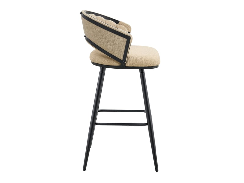  Lot de 2 tabourets de bar,56x44x98 cm,velours et métal noir,beige  - Conforama D