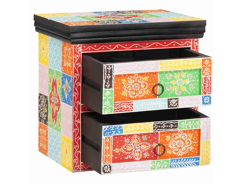  Table de chevet avec tiroir 2 pièces multicolore 40 x 30 x 40 cm  - Conforama A