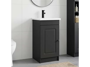 Meuble salle de bain avec évier, meuble de rangement noir 42x40x84.5 cm shl2702