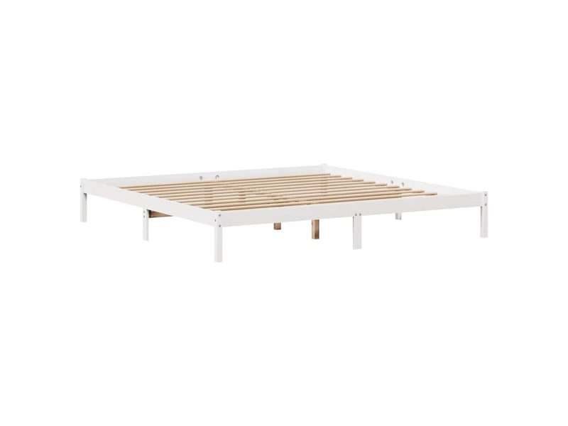 Lit double- lit adulte - lit bibliothèque sans matelas blanc 180x200 cm bois pin massif - Conforama D